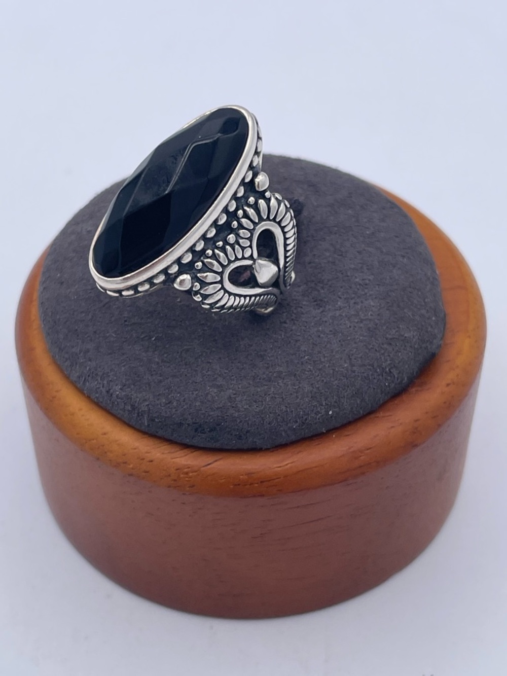 Carolyn Pollack Relios 925 Sterling Silver Onyx Statement Ring Southwestern - Picture 2 of 10